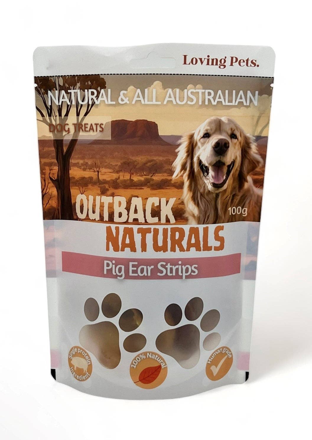 Pig Ear Strips: 100g