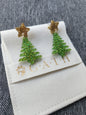 Christmas tree dangle earrings