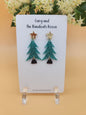 Christmas tree dangle earrings