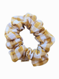 Mustard and white gingham L scrunchie