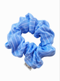 Blue and white striped L scrunchie