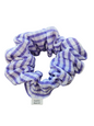 Purple and white striped L scrunchie