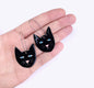 Togetherness Ceramic Lucky Black Cat Earrings