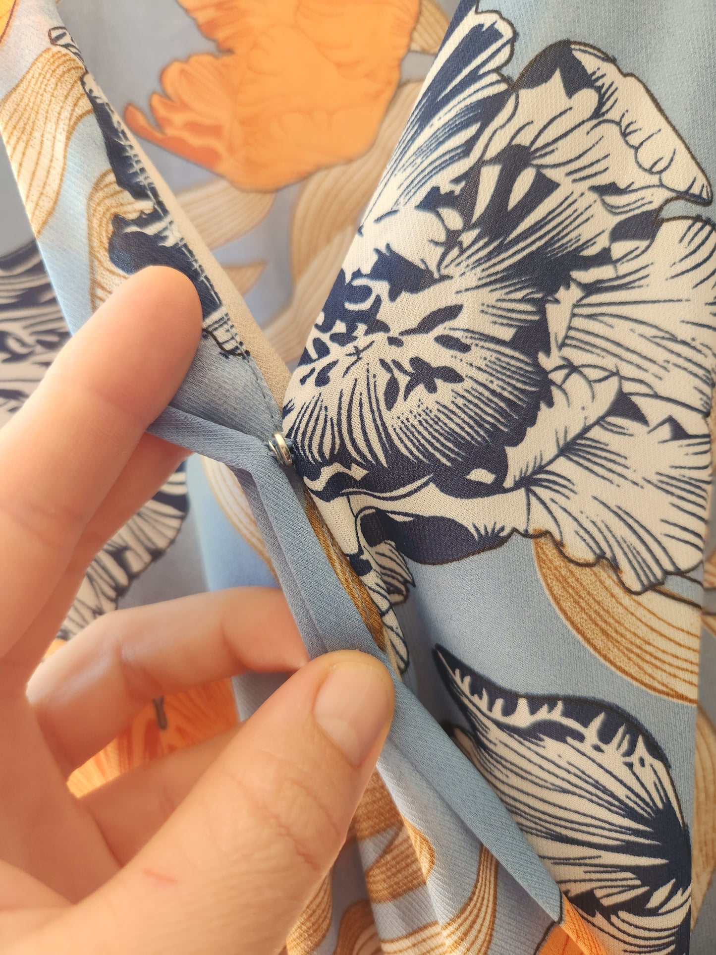 Pre-loved Blue floral playsuit size 8