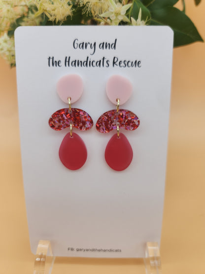 Our 'Love Me' acrylic stud dangle earrings