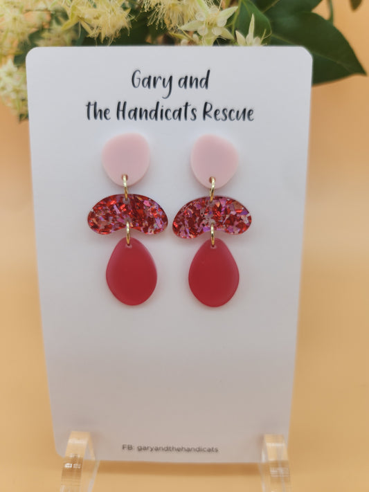 Our 'Love Me' acrylic stud dangle earrings