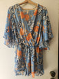 Pre-loved Blue floral playsuit size 8